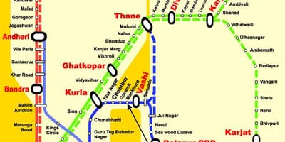 Mumbai central ਲਾਈਨ ਸਟੇਸ਼ਨ ਨਕਸ਼ਾ